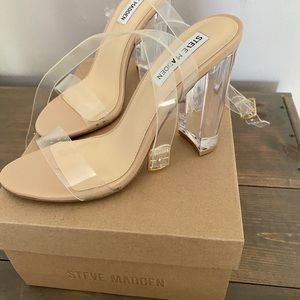 Steve Madden Camille clear block heels